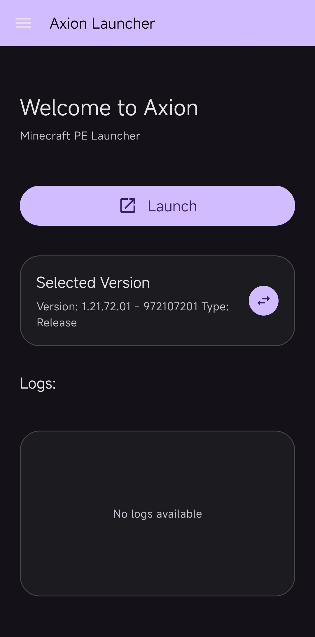 Launcher UI Screenshot